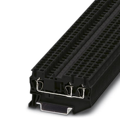 Phoenix Contact ST 2.5 Clipline Series Black Feed Through Terminal Block, Single-Level, Spring Clamp Termination