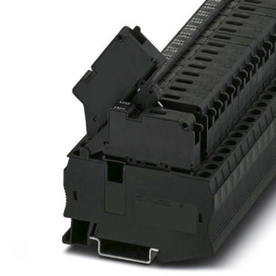 Phoenix Contact ST 4-HESILA 250 (6.3X32) Series Black Non-Fused DIN Rail Terminal, Single-Level, Spring Clamp