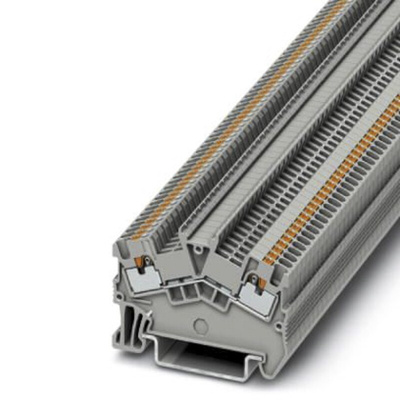 Phoenix Contact PTS 1.5/S Series Grey Feed Through Terminal Block, 1.5mm², Single-Level, Push In Termination, ATEX,