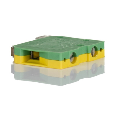 Phoenix Contact MBK 2.5/E-PE Series Green/Yellow Earth Terminal Block, 2.5mm², Single-Level, Screw Termination