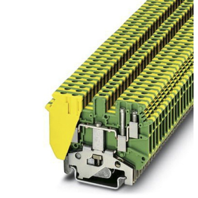 Phoenix Contact UDK 3-PE Series Green/Yellow Earth Terminal Block, Double-Level, Screw Termination