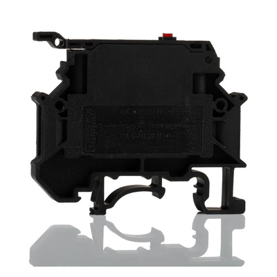 Phoenix Contact UK 5-HESILED 24 N Series Black Fused DIN Rail Terminal, 0.2 → 6mm², Single-Level, Screw
