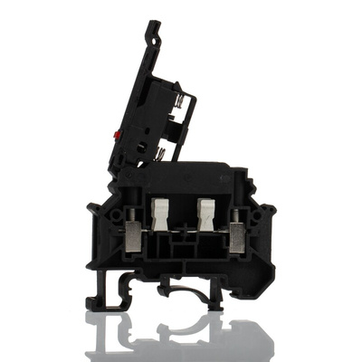 Phoenix Contact UK 5-HESILED 24 N Series Black Fused DIN Rail Terminal, 0.2 → 6mm², Single-Level, Screw