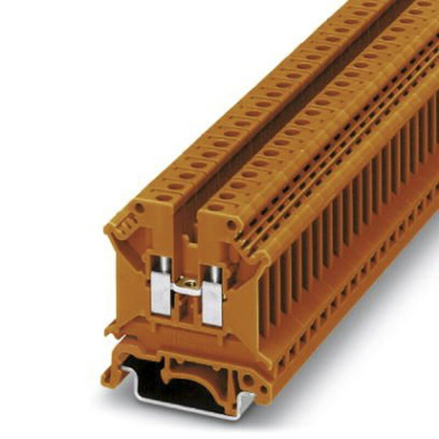 Phoenix Contact UK 5 N OG Series Orange Feed Through Terminal Block, Single-Level, Screw Termination