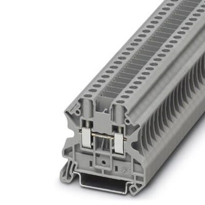 Phoenix Contact UT-4 Clipline Series Grey Feed Through Terminal Block, 4mm², Single-Level, Screw Termination