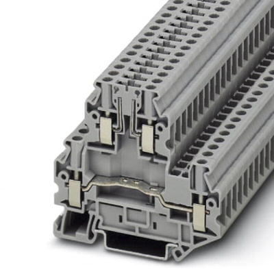 Phoenix Contact UTTB4-TG Series Grey Feed Through Terminal Block, 4mm², Double-Level, Screw Termination