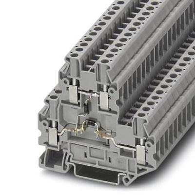 Phoenix Contact UTTB 2.5 Clipline Series Grey Component Terminal Block, Double-Level, Screw Termination