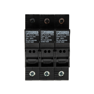 Phoenix Contact UK 10.3-CC HESI N 3POL Series Black Feed Through Terminal Block, Single-Level, Screw Termination