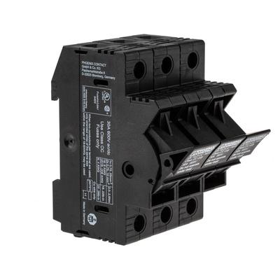 Phoenix Contact UK 10.3-CC HESI N 3POL Series Black Feed Through Terminal Block, Single-Level, Screw Termination