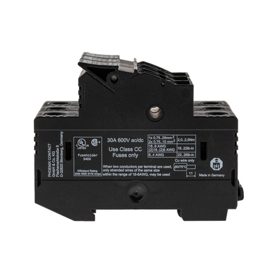 Phoenix Contact UK 10.3-CC HESI N 3POL Series Black Feed Through Terminal Block, Single-Level, Screw Termination