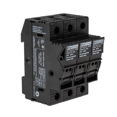 Phoenix Contact UK 10.3-CC HESI N 3POL Series Black Feed Through Terminal Block, Single-Level, Screw Termination