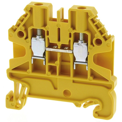 Wieland WT 2.5 Series Yellow Feed Through Terminal Block, 2.5mm², Single-Level, Screw Termination, ATEX