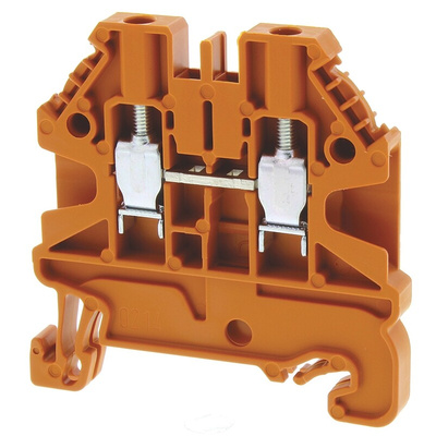 Wieland WT 2.5 Series Orange Feed Through Terminal Block, 2.5mm², Single-Level, Screw Termination, ATEX