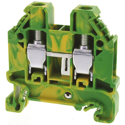 Wieland WT 6 PE Series Green, Yellow Earth Terminal Block, Single-Level, Screw Termination, ATEX