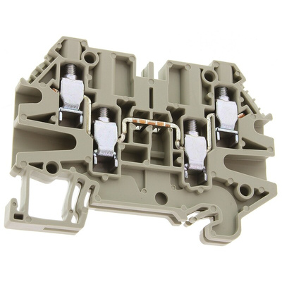 Wieland WT 4 D2/2 Series Grey Feed Through Terminal Block, Single-Level, Screw Termination, ATEX