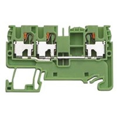 Wieland WTP 2.5/4 PE Series Green, Yellow Earth Terminal Block, 2.5mm², Single-Level, Plug In Termination, ATEX