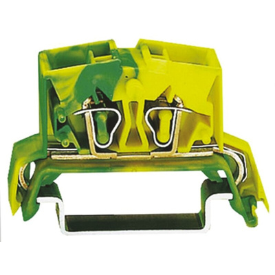 Wago 264 Series Green/Yellow Earth Terminal Block, 2.5mm², Single-Level, Cage Clamp Termination