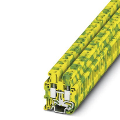 Phoenix Contact MUT 4-PE Series Green/Yellow Earth Terminal Block, 4mm², Single-Level, Screw Termination