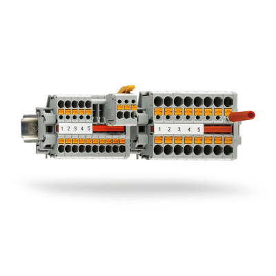 Phoenix Contact MPT 2.5 Series Grey Feed Through Terminal Block, 2.5mm², Single-Level, Push In Termination