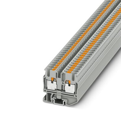 Phoenix Contact MPT 2.5 Series Grey Feed Through Terminal Block, 2.5mm², Single-Level, Push In Termination