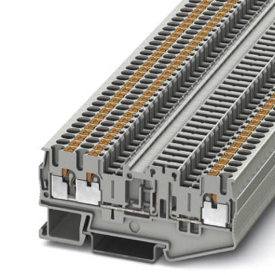 Phoenix Contact PT 2.5-TWIN-TGB Series Grey Disconnect Terminal Block, 2.5mm², Single-Level, Push In Termination