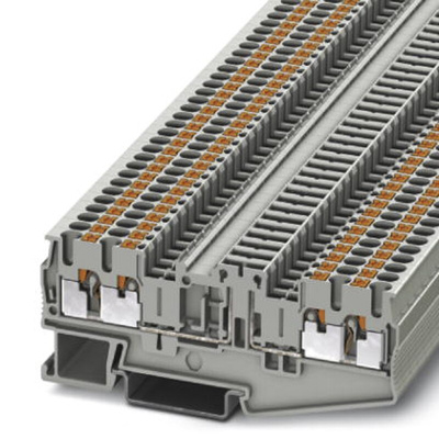 Phoenix Contact PT 2.5-QUATTRO-TGB Series Grey Disconnect Terminal Block, 2.5mm², Single-Level, Push In Termination