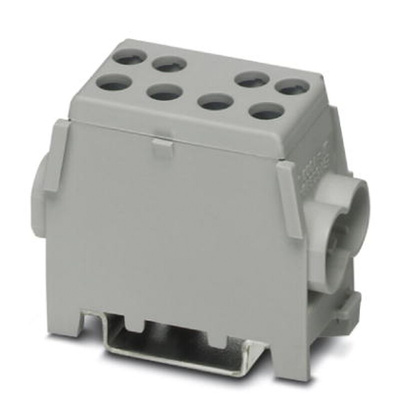 Phoenix Contact UDB 2X35/25 GY Series Grey Non-Fused DIN Rail Terminal, Single-Level, Screw Termination