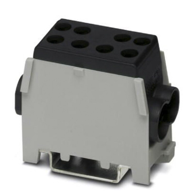 Phoenix Contact UDB 2X35/25 BK Series Black Non-Fused DIN Rail Terminal, Single-Level, Screw Termination
