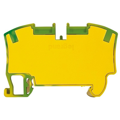 Legrand 372 Series Green, Yellow Feed Through Terminal Block, Spring Clamp Termination