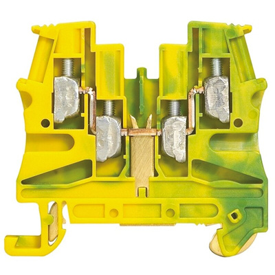Legrand 371 Series Green, Yellow Feed Through Terminal Block, Screw Termination