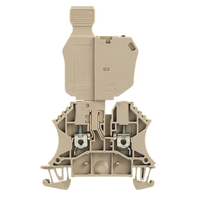 Weidmüller W Series Beige Fused DIN Rail Terminal, Single-Level, Screw Termination, Fused