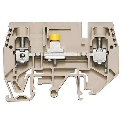Weidmuller W Series Brown Disconnect Terminal Block, Single-Level, Screw Termination