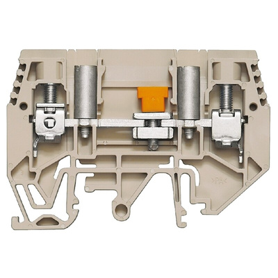 Weidmuller W Series Brown Disconnect Terminal Block, Single-Level, Screw Termination