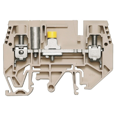 Weidmuller W Series Brown Disconnect Terminal Block, Single-Level, Screw Termination