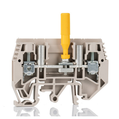 Weidmuller W Series Brown Disconnect Terminal Block, Single-Level, Screw Termination