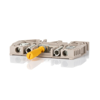 Weidmuller W Series Brown Disconnect Terminal Block, Single-Level, Screw Termination