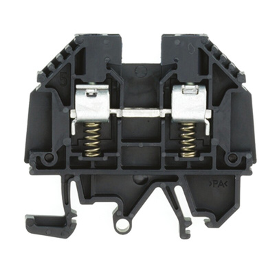 Weidmuller W Series Black Feed Through Terminal Block, Single-Level, Screw Termination