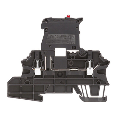 Weidmüller W Series Black Fused DIN Rail Terminal, 2.5mm², Single-Level, Screw Termination, Fused