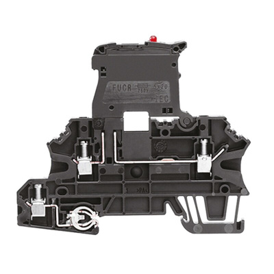 Weidmüller W Series Black Fused DIN Rail Terminal, 2.5mm², Double-Level, Screw Termination, Fused