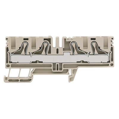 Weidmuller P Series Dark Beige Feed Through Terminal Block, Single-Level, Push In Termination