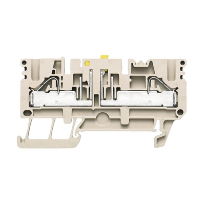 Weidmuller P Series Dark Beige Feed Through Terminal Block, 0.5 → 6mm², Single-Level, Push In Termination
