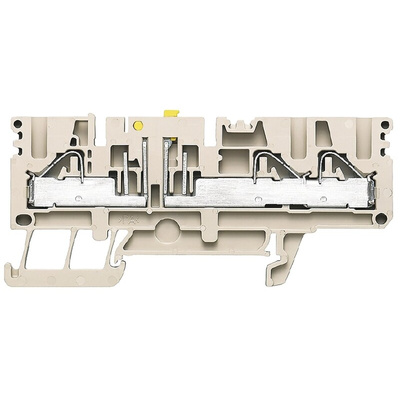 Weidmuller P Series Dark Beige Non-Fused DIN Rail Terminal, 0.5 → 6mm², Single-Level, Push In Termination
