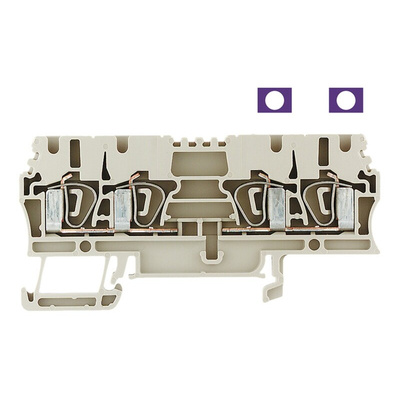 Weidmuller Z Series Beige Feed Through Terminal Block, 2.5mm², Single-Level, Clamp Termination