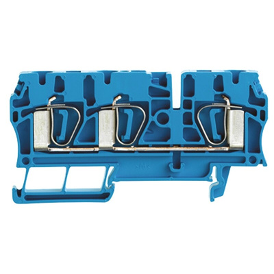 Weidmuller Z Series Blue Feed Through Terminal Block, Single-Level, Clamp Termination