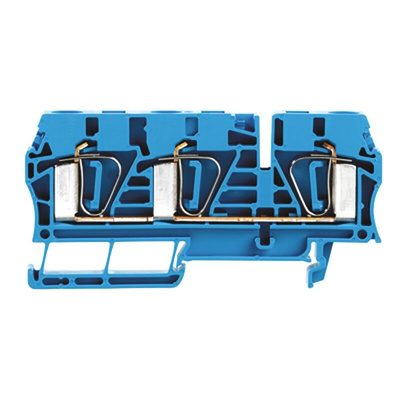 Weidmuller Z Series Blue Feed Through Terminal Block, Single-Level, Clamp Termination
