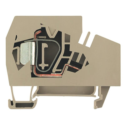 Weidmuller Z Series Dark Beige Feed Through Terminal Block, Single-Level, Clamp Termination