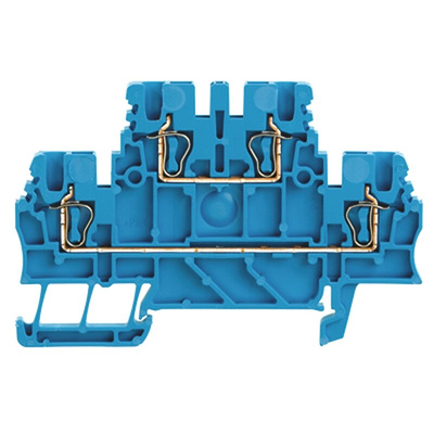 Weidmuller Z Series Blue Feed Through Terminal Block, 1.5mm², Double-Level, Clamp Termination