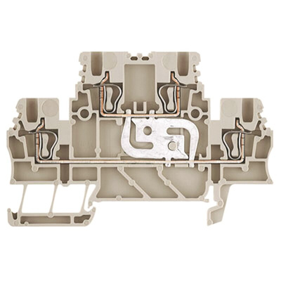 Weidmuller Z Series Beige Feed Through Terminal Block, 1.5mm², Double-Level, Clamp Termination