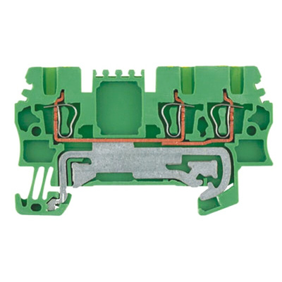 Weidmuller Z Series Green, Yellow PE Terminal, 1.5mm², Single-Level, Clamp Termination