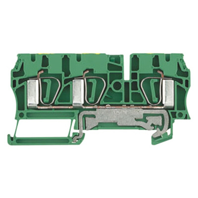 Weidmüller Z Series Green, Yellow PE Terminal, Single-Level, Clamp Termination